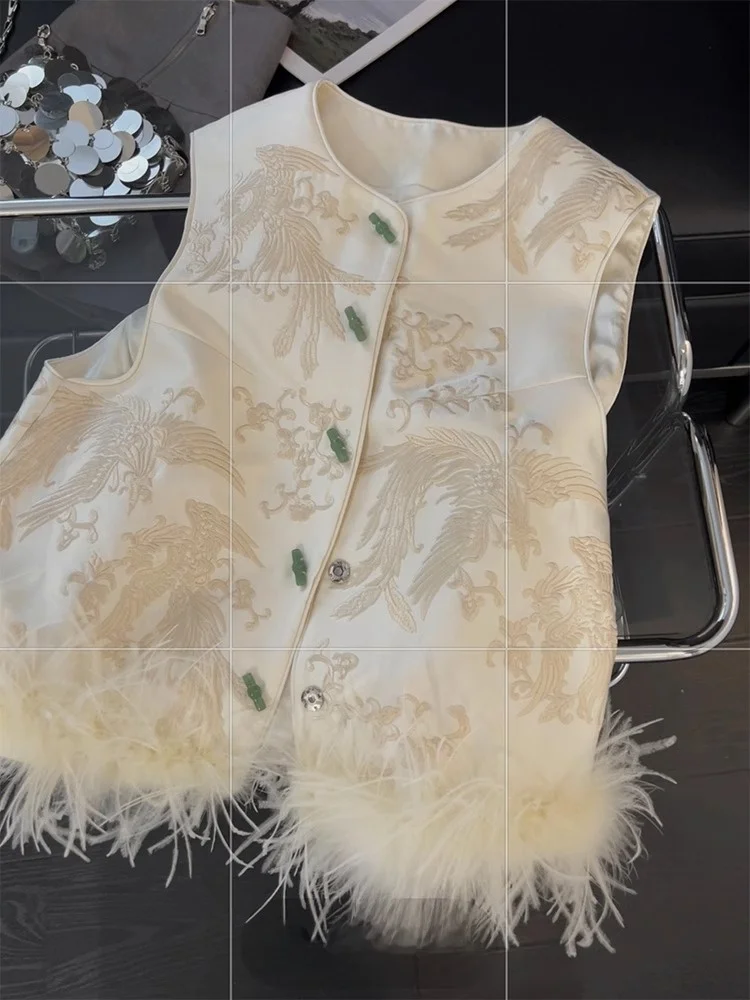 

Новый китайский жилет в стиле ретро с воротником-стойкой и вышивкой, мужской жилет на весну и осень, высококачественный топ на пуговицах