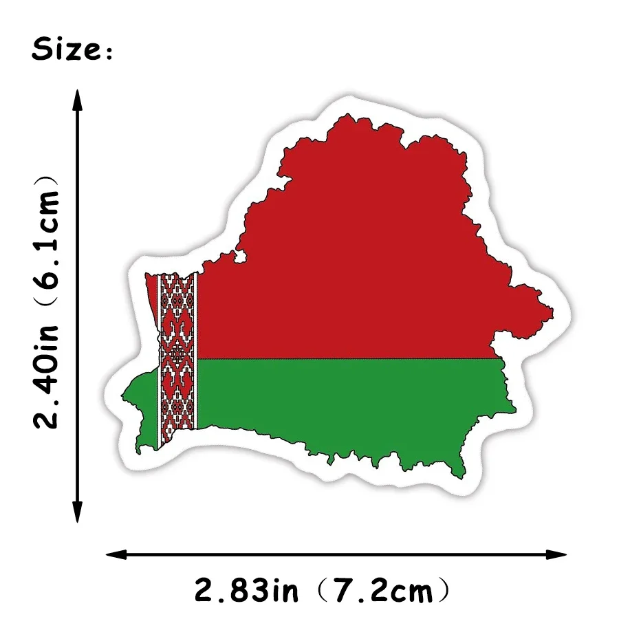 1 PCS Belarus Flag Sticker Toys for Children Countries Map Travel Stickers to DIY Scrapbooking Suitcase Luggage Laptop Car Motor