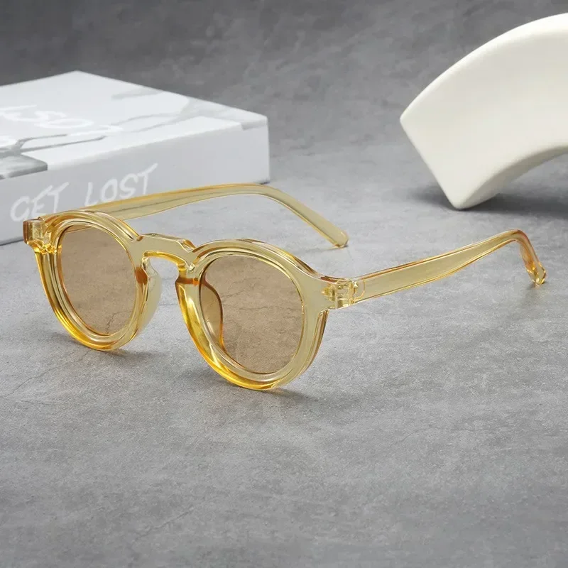 1-teilige Retro-Sonnenbrille mit rundem kleinem Rahmen, modische und trendige mehrfarbige Brille für Männer und Frauen, geeignet für Outdoor-Reisen – Detail 7