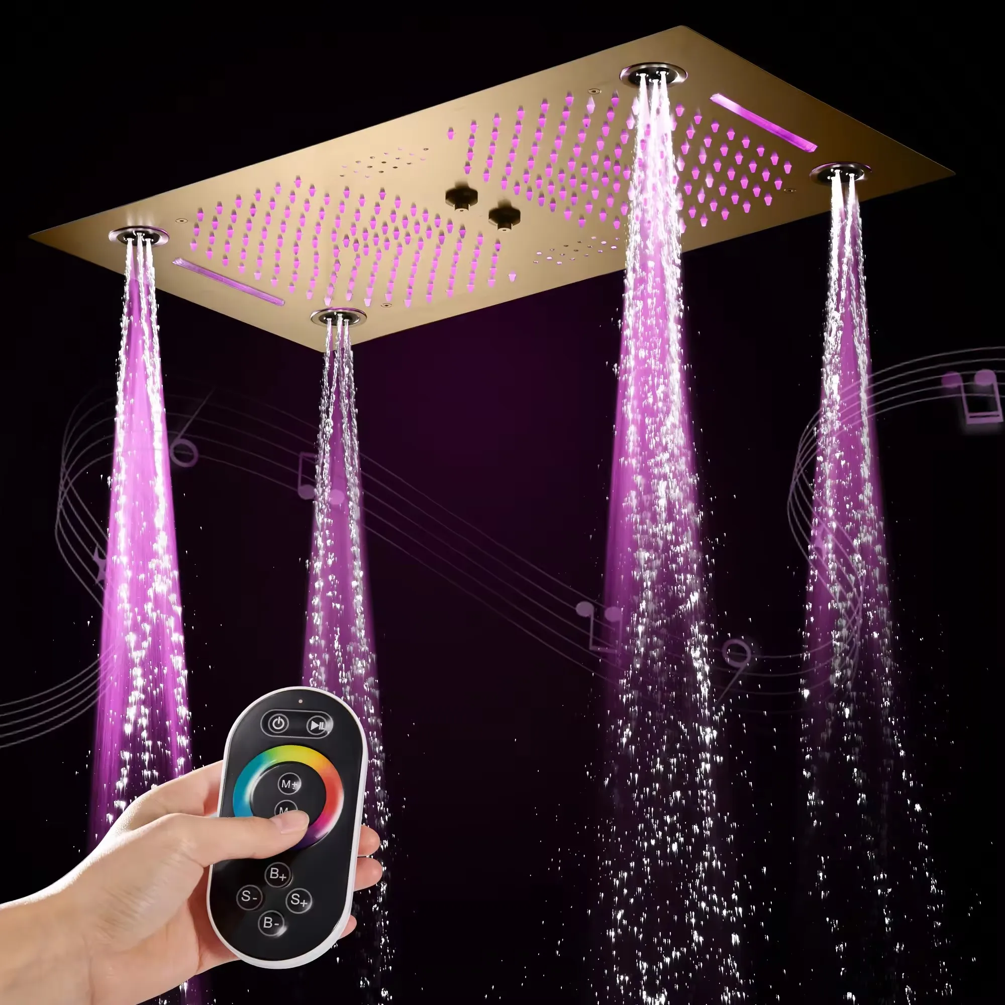 Custom Rain Shower System 400*700mm 4-Function Shower Set Digital Shower Set With Music