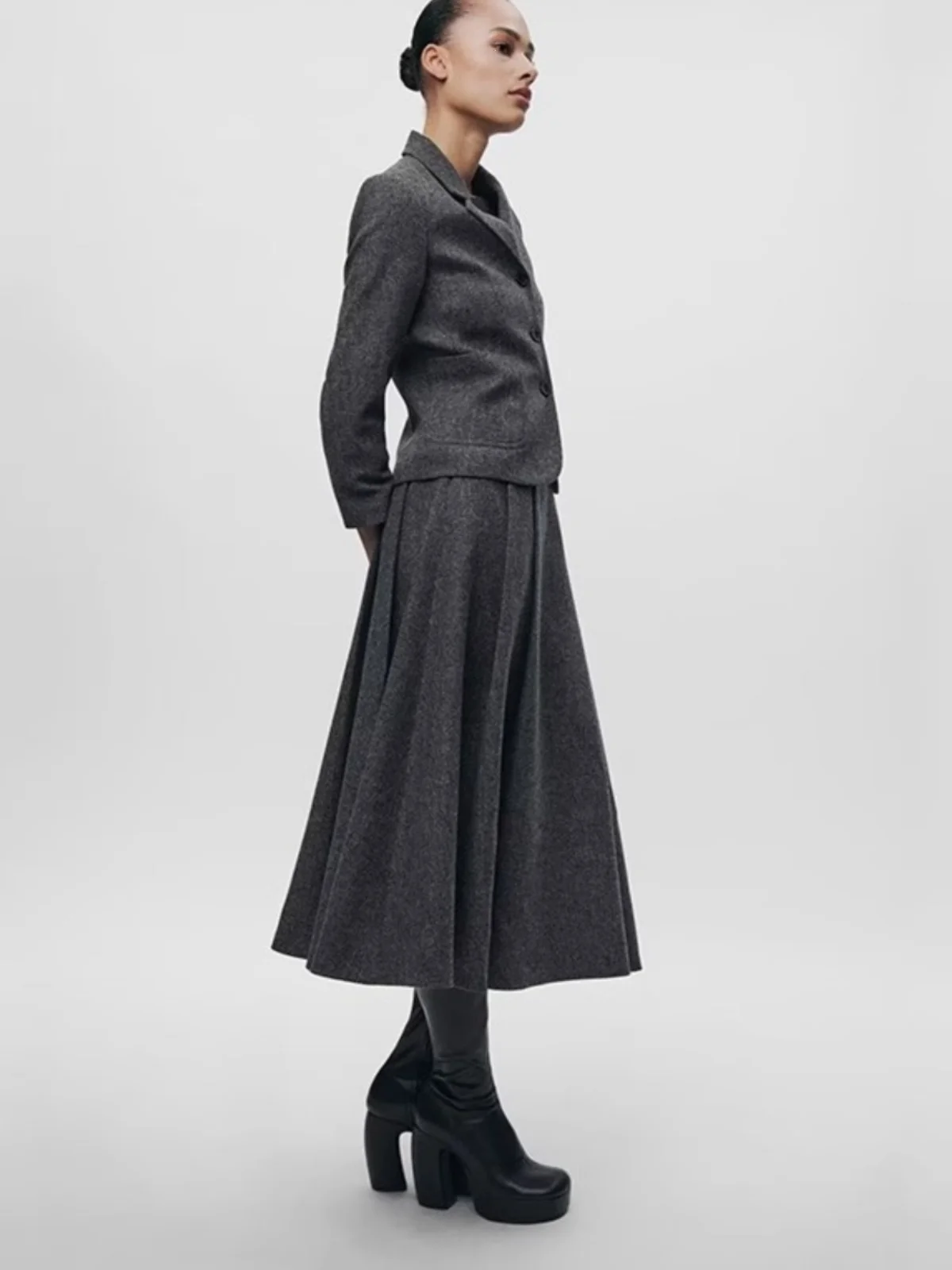 Mat Sle Gonna longuette e abito Jaet Faion da donna Autunno Nuovo arrivo Ele Design semplice Abbigliamento premium da donna