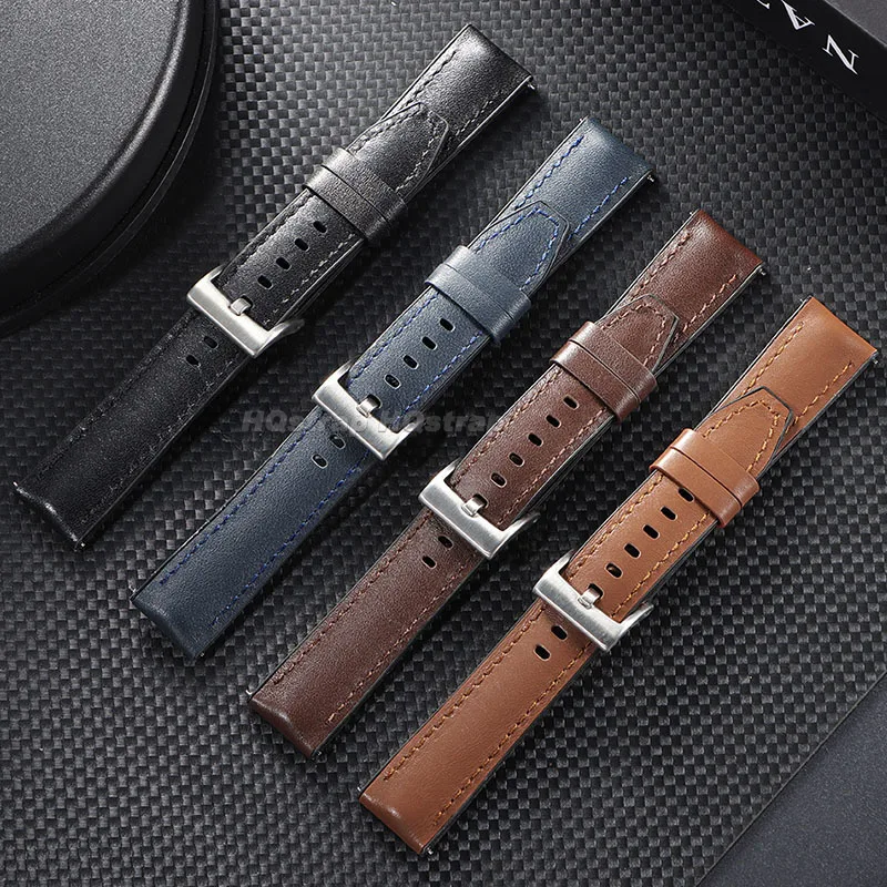 Ремешок из натуральной кожи 20 мм 22 мм для Seiko, винтажный ремешок для часов из воловьей кожи, быстросъемный универсальный сменный браслет, спортивный браслет