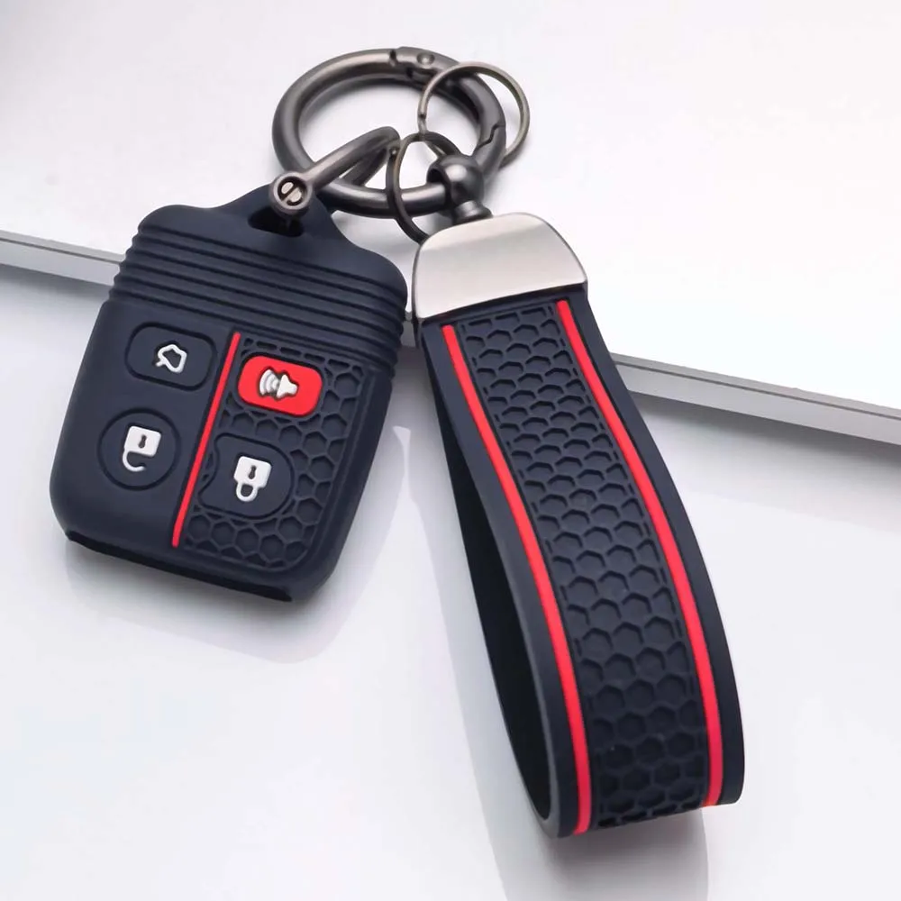 3/4 Buttons Silicone Car Remote Key Shell Case Fob Cover for Ford Transit MK6 Connect 2000- 2006 Escape Excursion Expedition