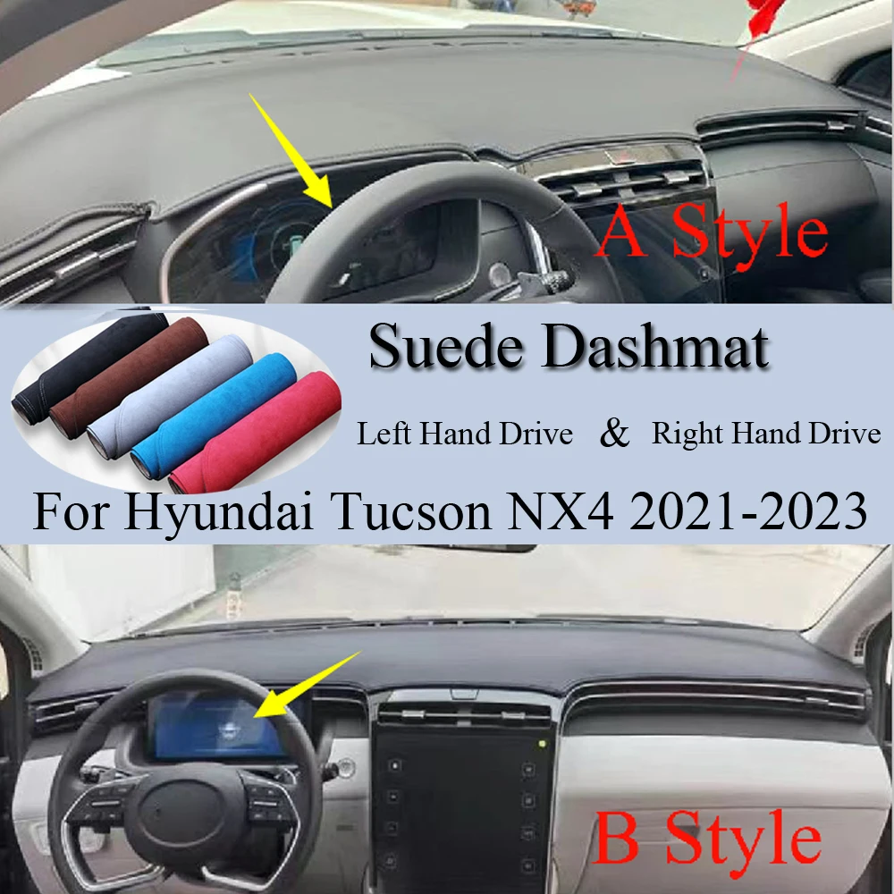 

Для Hyundai Tucson NX4 2021 2022 2023 замшевый кожаный коврик для приборной панели, коврик для приборной панели, Накладка для защиты от солнца, ковер, автомобильные аксессуары