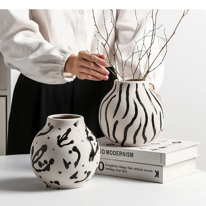 Simple Ceramic Vase Tea Table Tabletop Flower Ware Decoration Arrangement Hydroponic Home