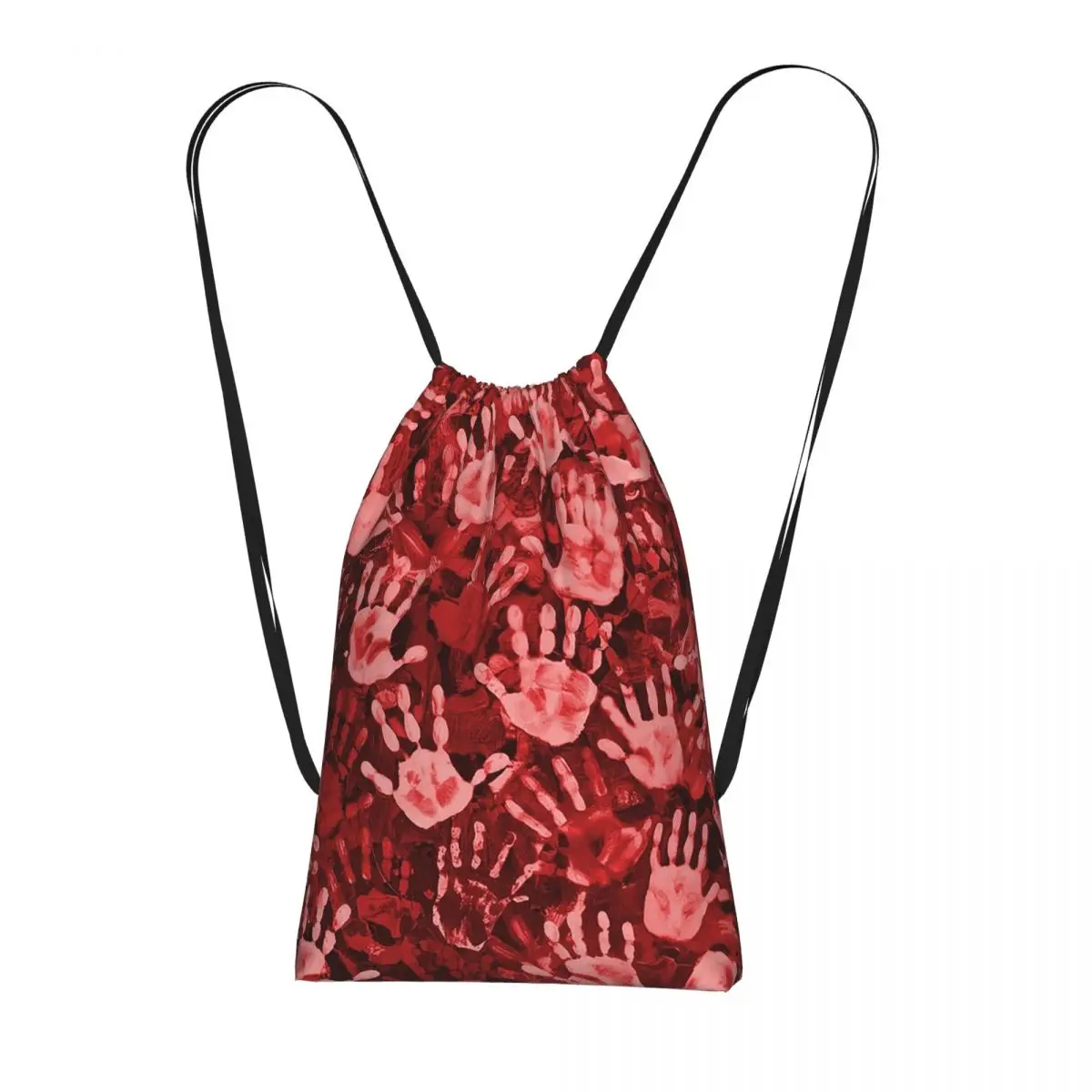 

Рюкзаки на Хэллоуин с кровавым отпечатком ладони, размером с ладонь, модные сумки-мешки на шнурке, сумки для хранения, сумки для книг для мужчин, женщин, студентов