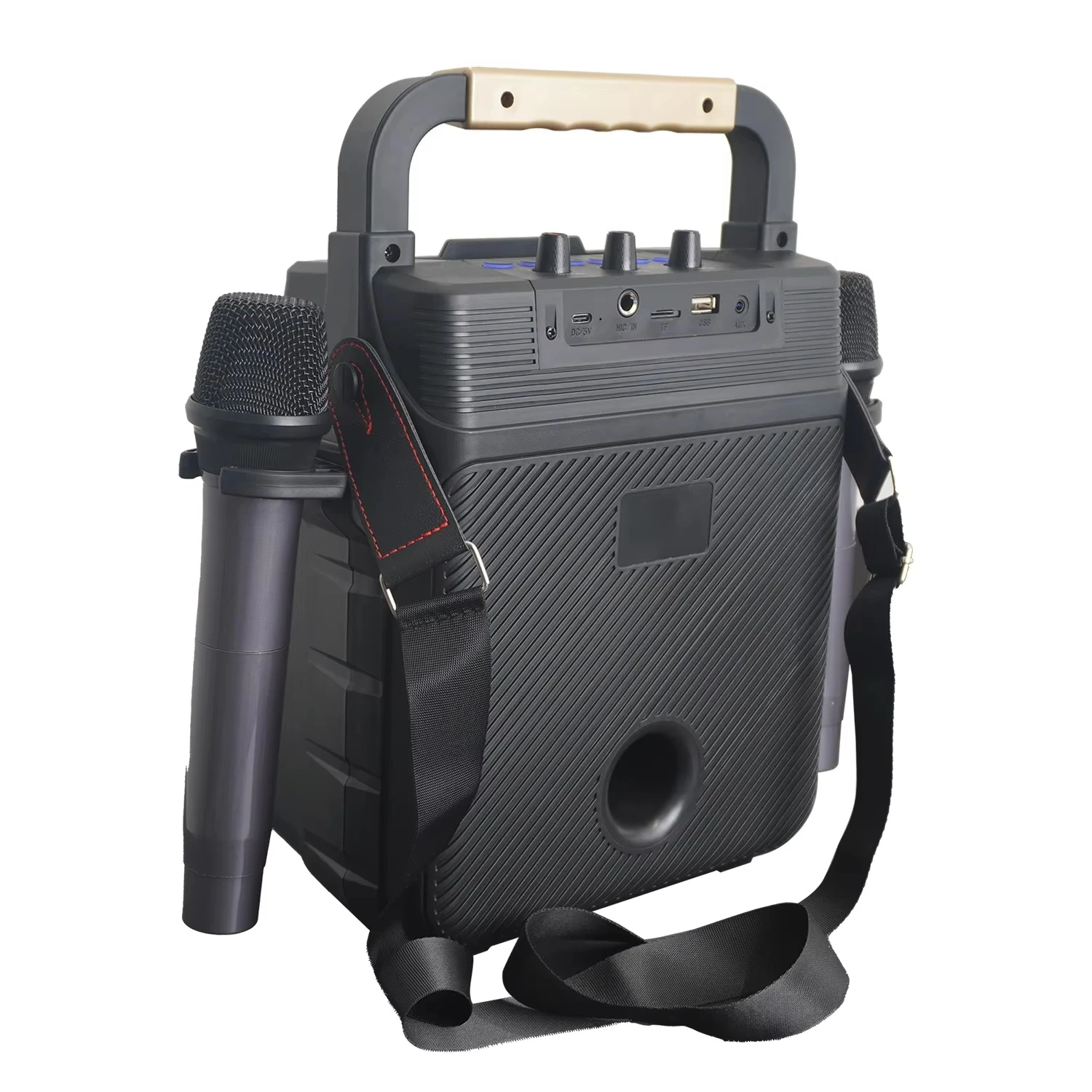 

Portable Wireless for Speaker with RGB LED Clock & Support for Outdoor Parties
