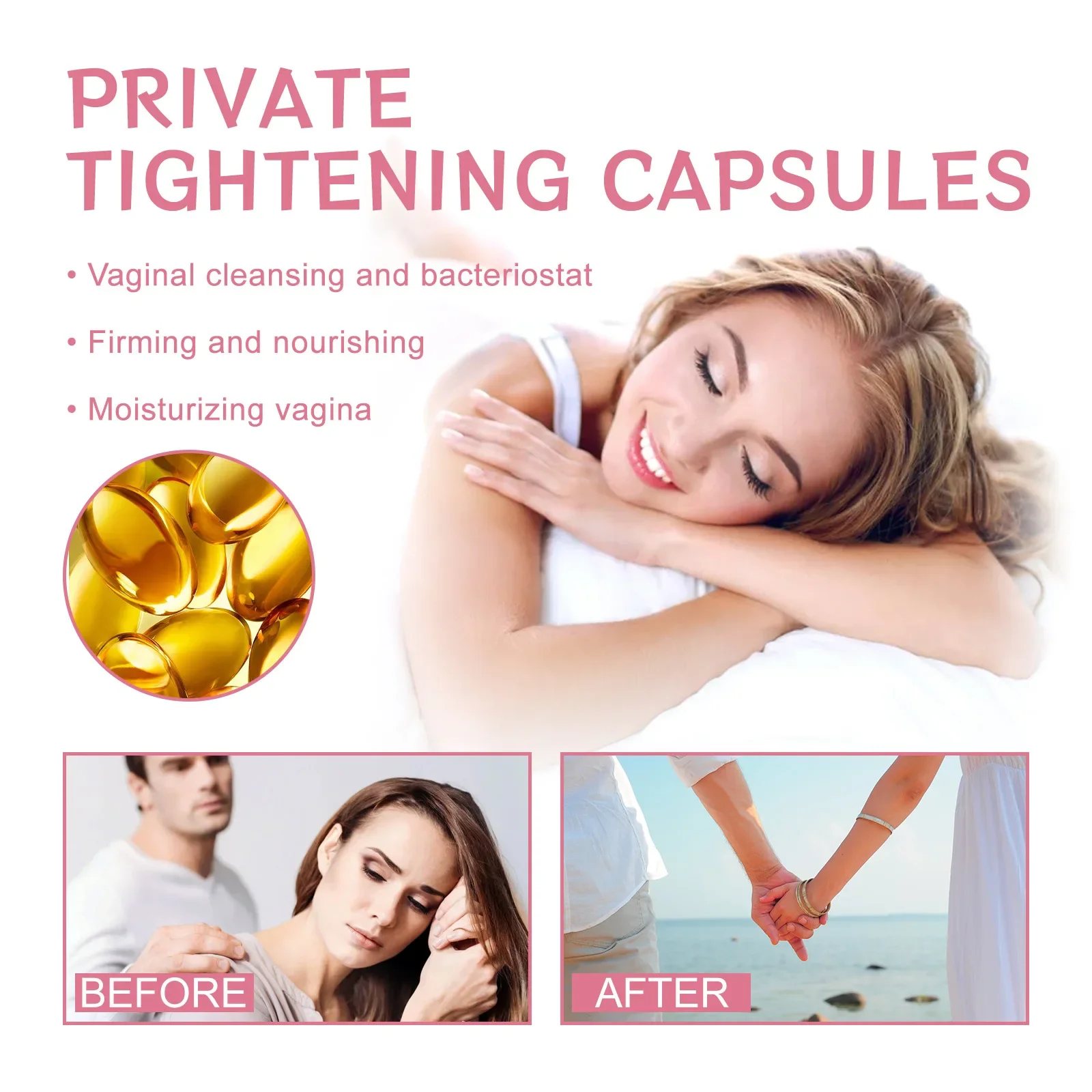 Feminine Hygiene Care Capsules Vaginal Cleansing Odors Eliminating Firming and Nourishing Body Skin Vagina Care Soft Capsules