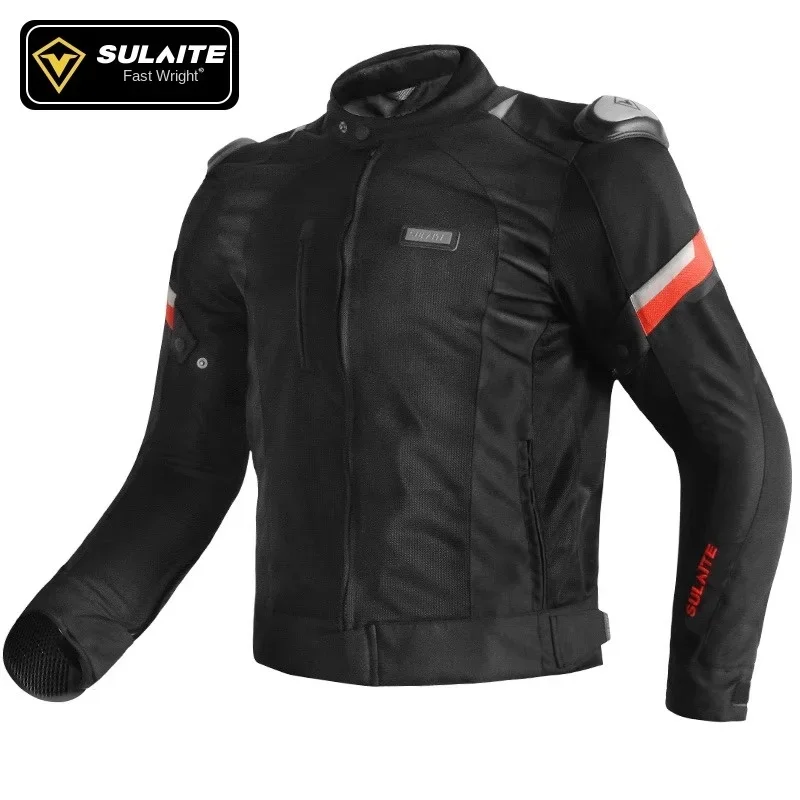 

SULAITE Motorcycle Jacket Man Four Seasons Windproof Motorcycle Racing Wear Summer Breathable Fall Proof Wear Riding Equipment