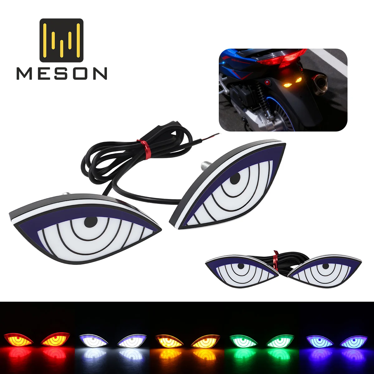 

2pcs Motorcycle LED License Plate Light Super Bright Tail Brake Signal Lamp Eagle Eye Warning Flash Driving Light for Car Decor