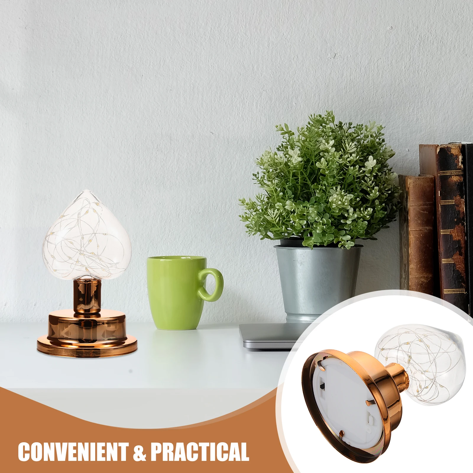 

1pc Nordic Style Decorative Led Light Home Night Lamp Copper Wire Light Bedroom Garden Portable Operated Lights