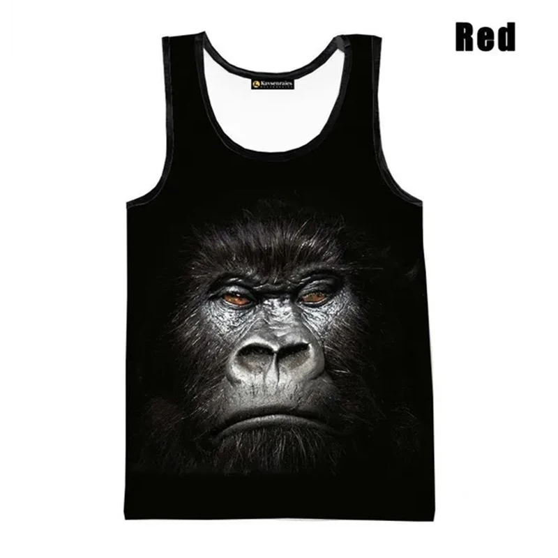 3D Print Monkey Gorilla Tank Tops Men Summer Casual Sleeveless T-shirt Oversized Funny Tees Shirt Streetwear Gimnasio Hombre