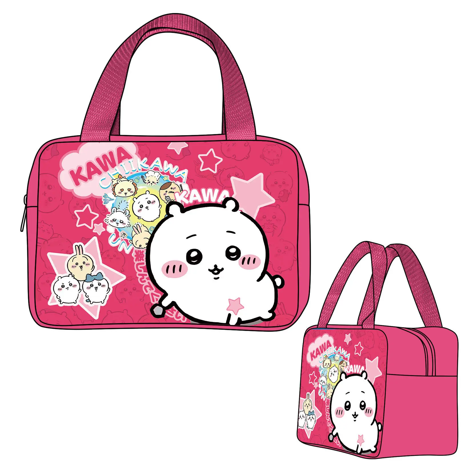 Nieuwe Chiikawa Handheld geïsoleerde tas Cartoon Kawaii Lunchpakket Draagbare lunchbox Uitje opbergtas