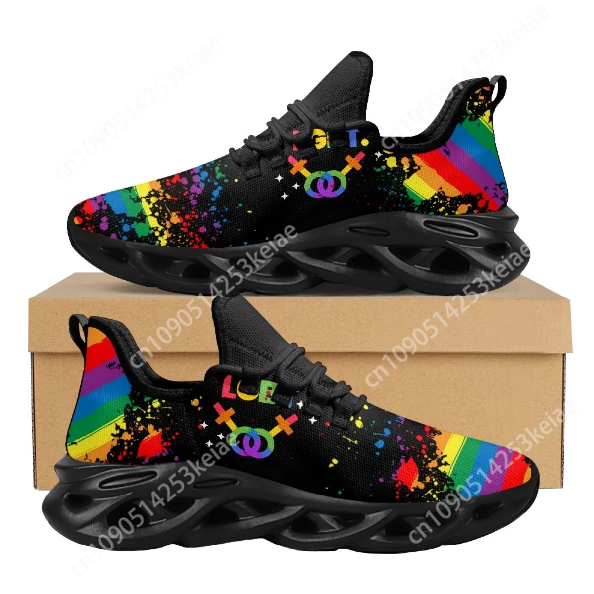 Breathable Women's Casual Shoes LGBT Pride Flag Friends Summer Fashion Lace-Up Flats Teen Fitness Non-Slip Sneakers Footwear