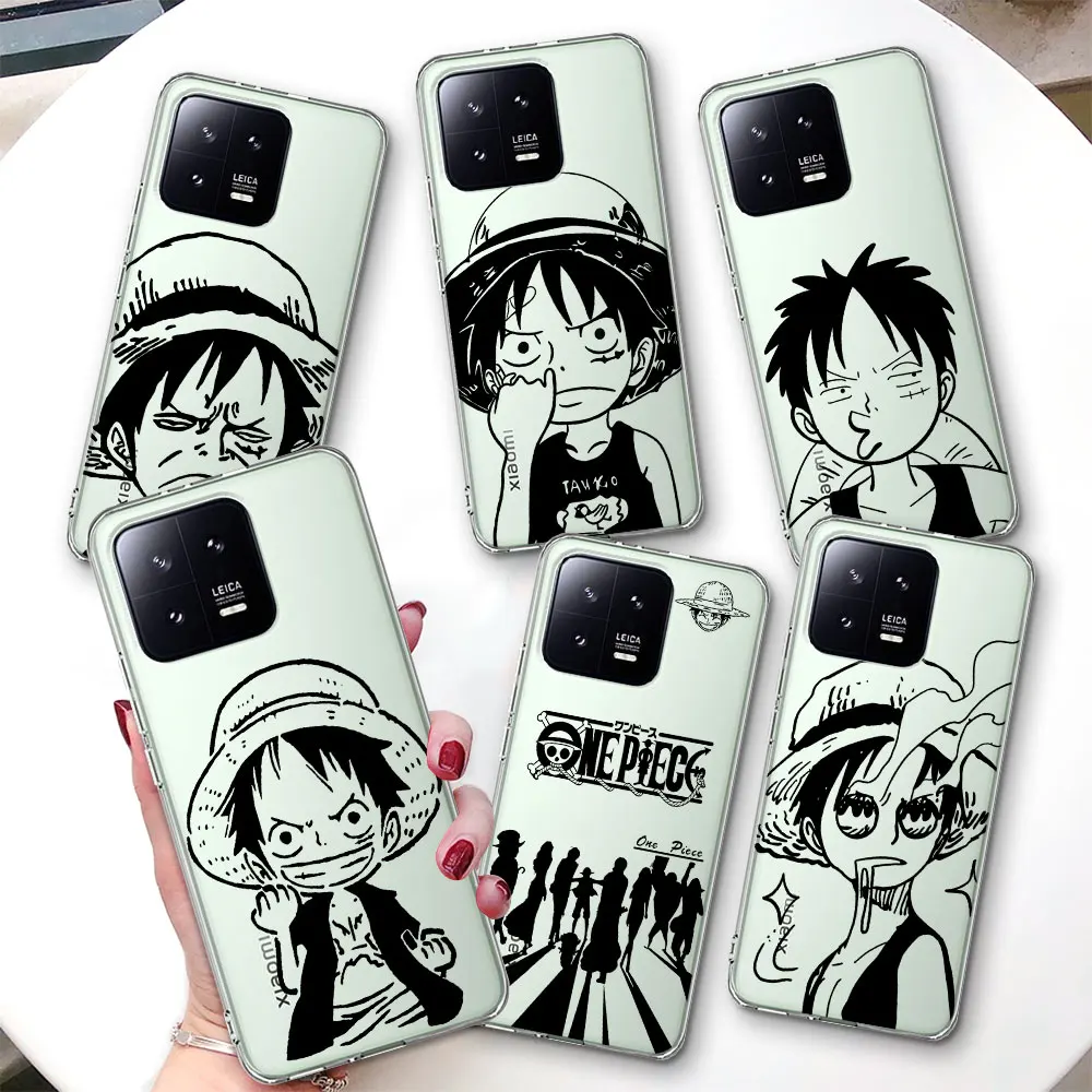 

Черный чехол One Luffy Piece для Xiaomi Mi 15 Ultra 14 11 Lite 5G NE 14T 13 15T 10T Pro 12 Lite 12T 10, прозрачный чехол из ТПУ для телефона