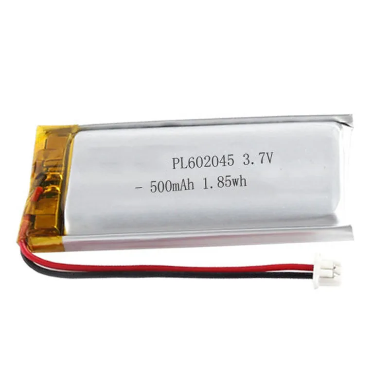 2/5/10/20 Pcs 3.7V 500mAh 602045 Lithium Polymer Ion Battery 2.0mm JST Connector