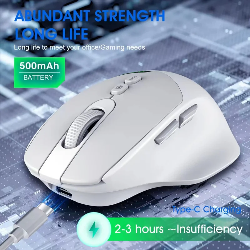 Explosions mute Bluetooth 2.4G Dual-Mode Wireless Mouse DPI Adjustable Power Digital Display Ergonomic Comfortable Office Mouse