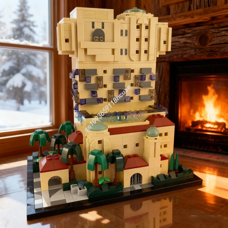 

1133pcs MOC Mini Hollywood Tower Hotel Model Building Blocks Architecture Christmas Gifts DIY Creative Toys Education Brick