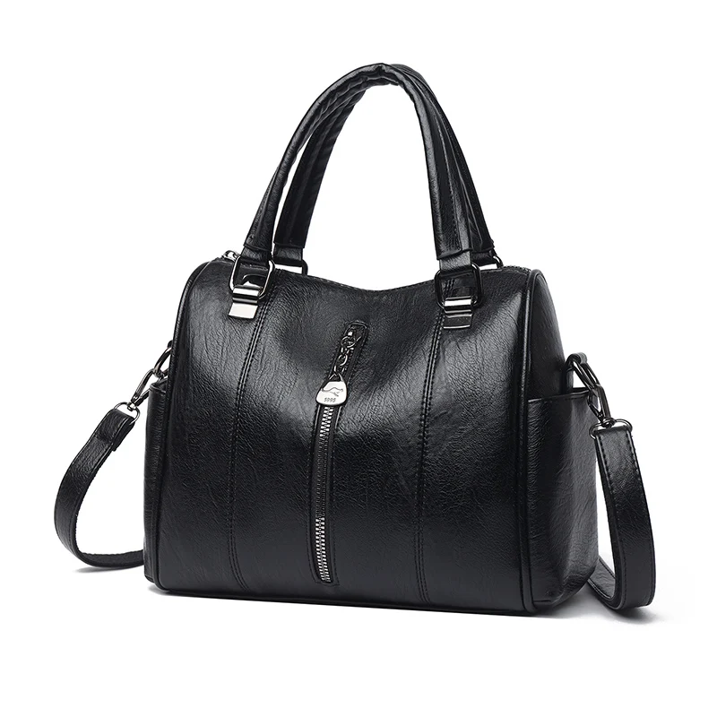 Women's Tote Bag Vintage Top Handle Bag Solid PU Leather Fashion Shoulder Satchel Large Capacity Crossbody Bags Commuter Handbag