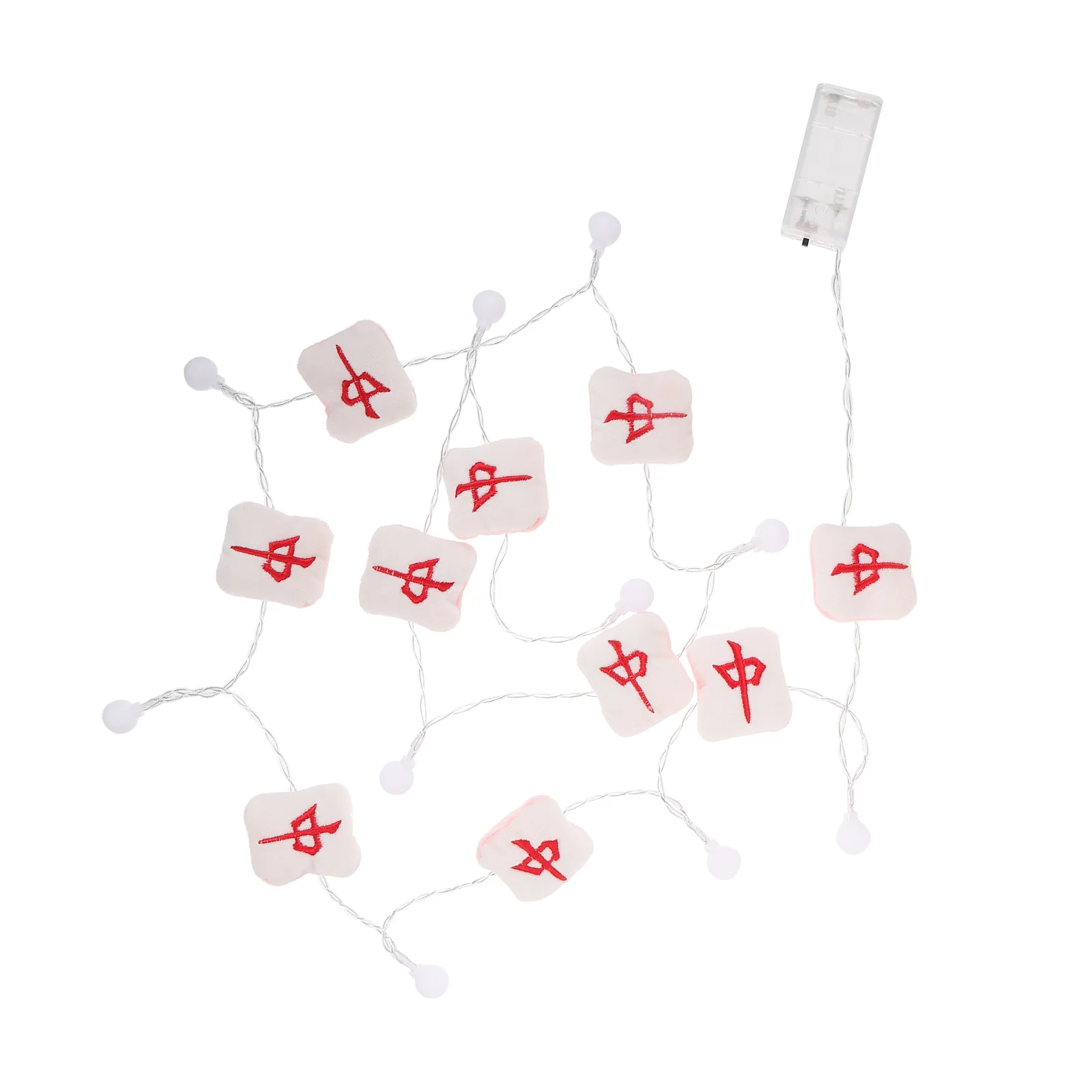 الأحمر مركز جونغ فانوس سلسلة ضوء 9.8ft 30LED البلاستيك القماش الزخرفية الجنية ضوء للاحتفال ديكور المنزل الطرف #6