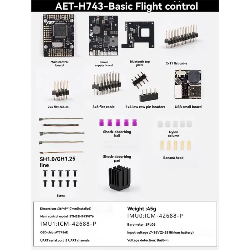 GROCE-H743-Basic FC 블루투스 USB 아두파일럿 INAV PX4 RC FPV 고정익 DIY 비행 컨트롤러 H743-파라미터 조정 지원