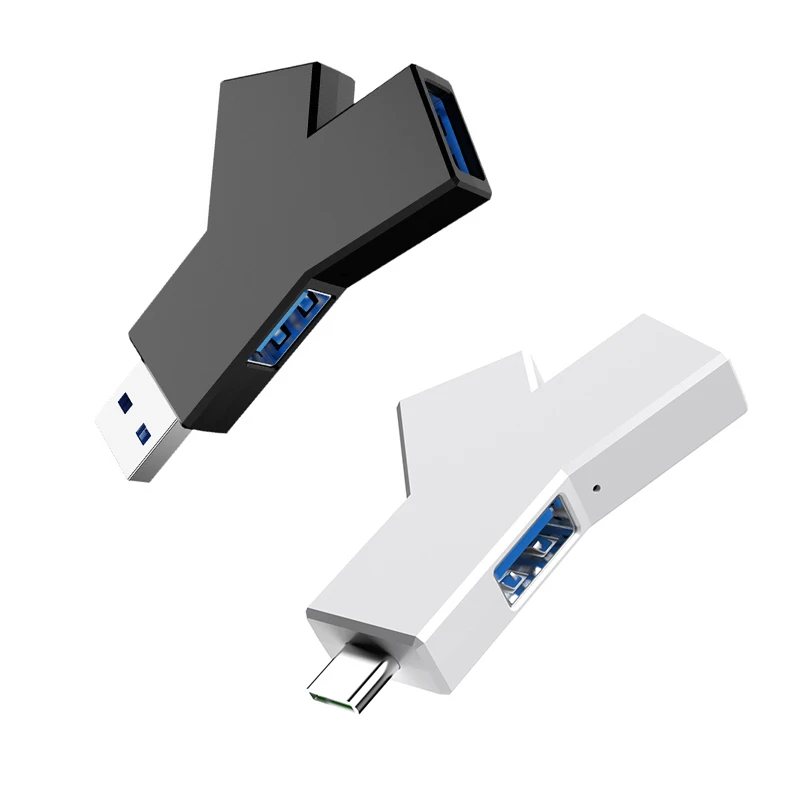 

Type C to USB 3.0 2.0 HUB Mini Y-Shaped 3 in 1 USB-C Hub Multi USB Splitter Hub Power Adapter Extender For PC Computer Laptop