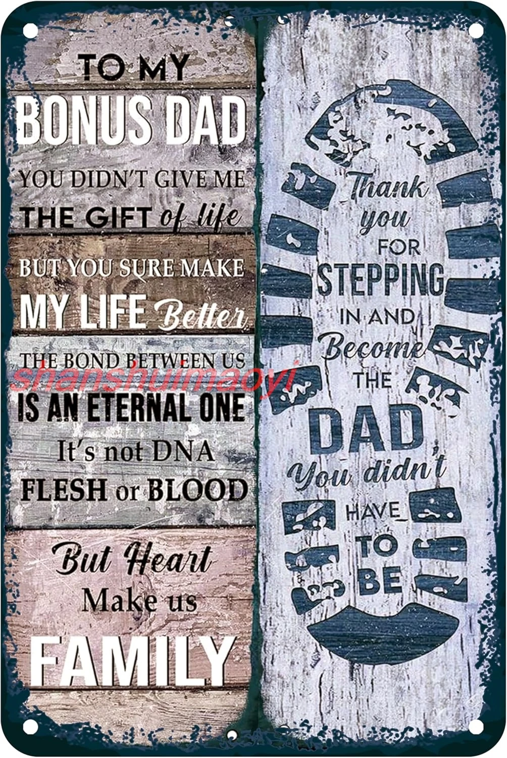 shan l Signs Footprints Tin Sign Father's Day Gift Retro Vintage Sign for Home Man Cave Wall Decor Wall Art Plaque 16 X 1 1pc