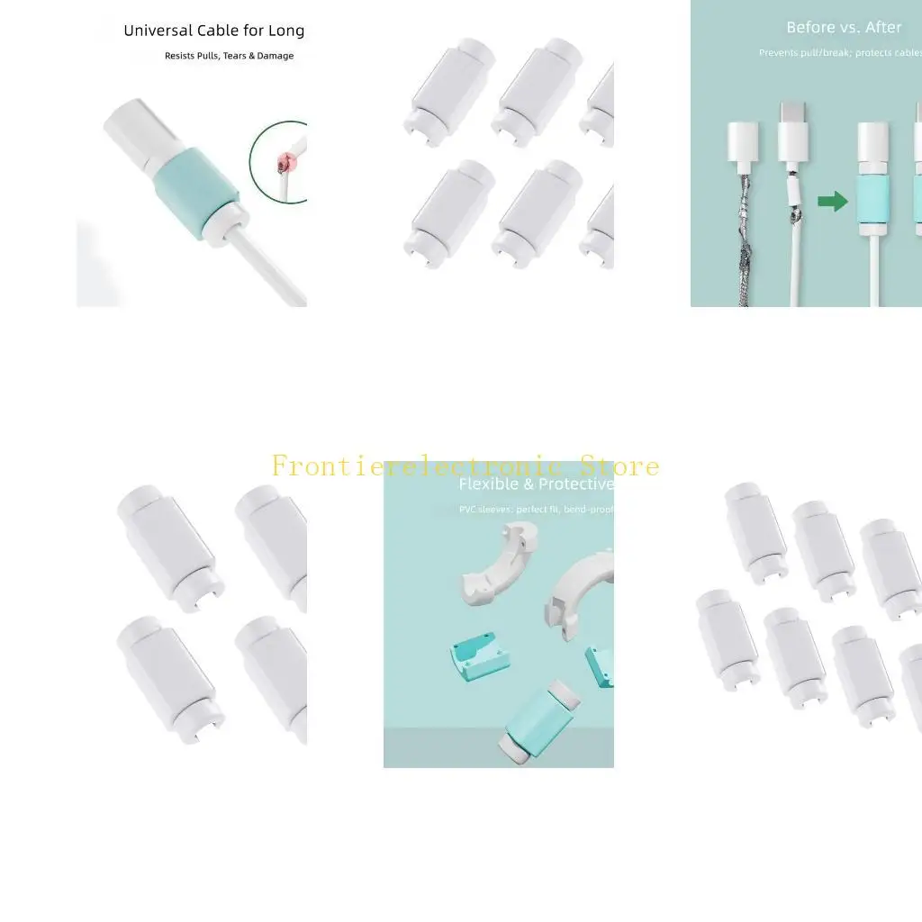 G8DB USB C Cord End Guard White PVC Shell for Selected Standard Data Cords, Wear Cover for Home and Office Use Daily