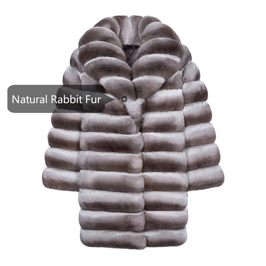 Rabbit Fur Coats Real Rabbit Fur Coat Winter Warm Coat For Women Female Long Clothing Luxury Hot Selling