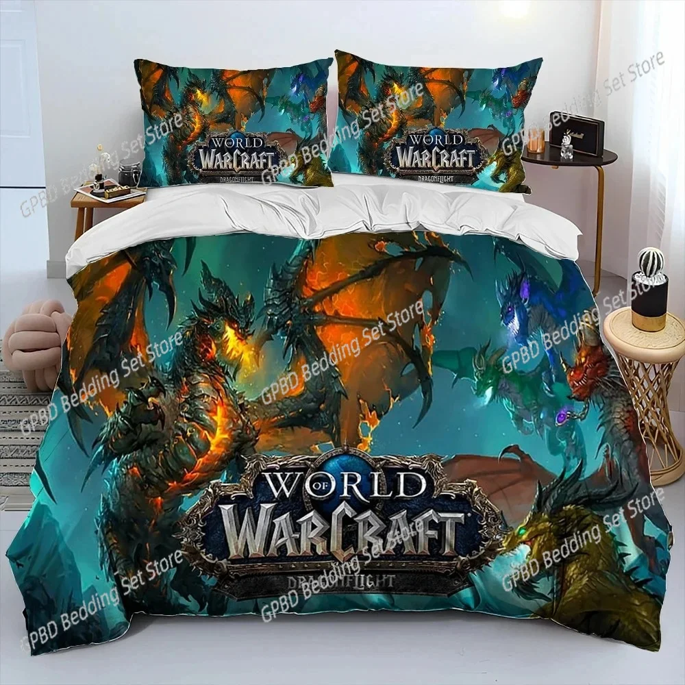 3D Print Game World Warcraft WOW Bedding Set Duvet Cover Bed Set Quilt Cover Pillowcase Comforter king Queen Size Boys Adult