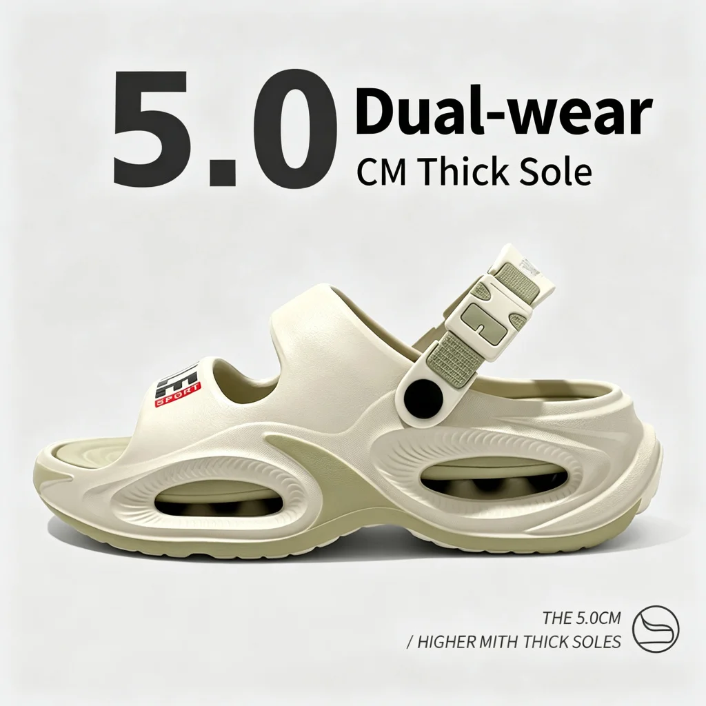 EVA Fashion Letter Sandals Women Men Summer Breathable Hollow Beach Shoes Thick Sole Non-Slip Casual Couple Sports Slippers
