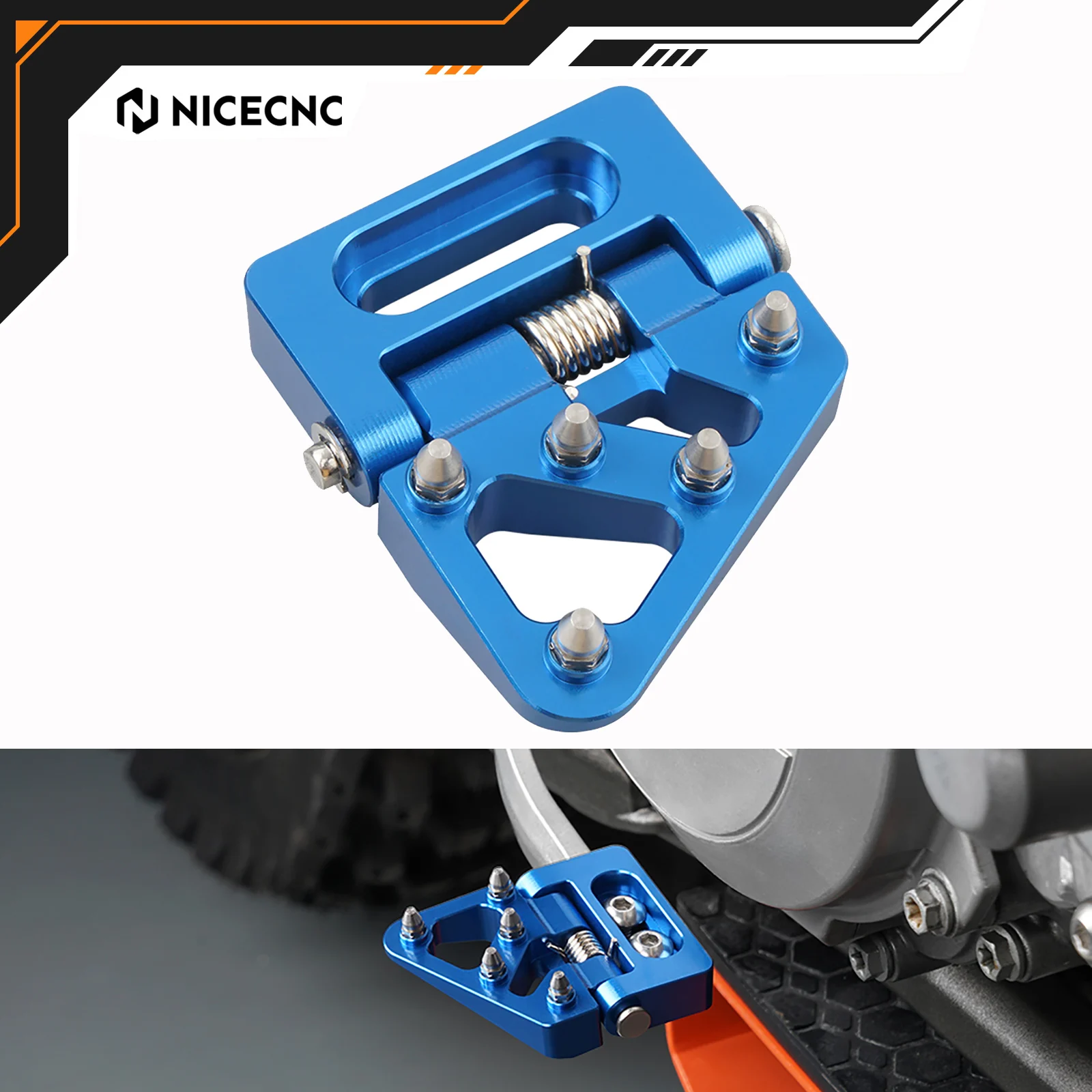 NICECNC para Husqvarna Norden 901 2022-2023 701 ENDURO 701 SUPERMOTO 2016-2023 TE 300 Pedal de freno plegable trasero placa de punta de paso