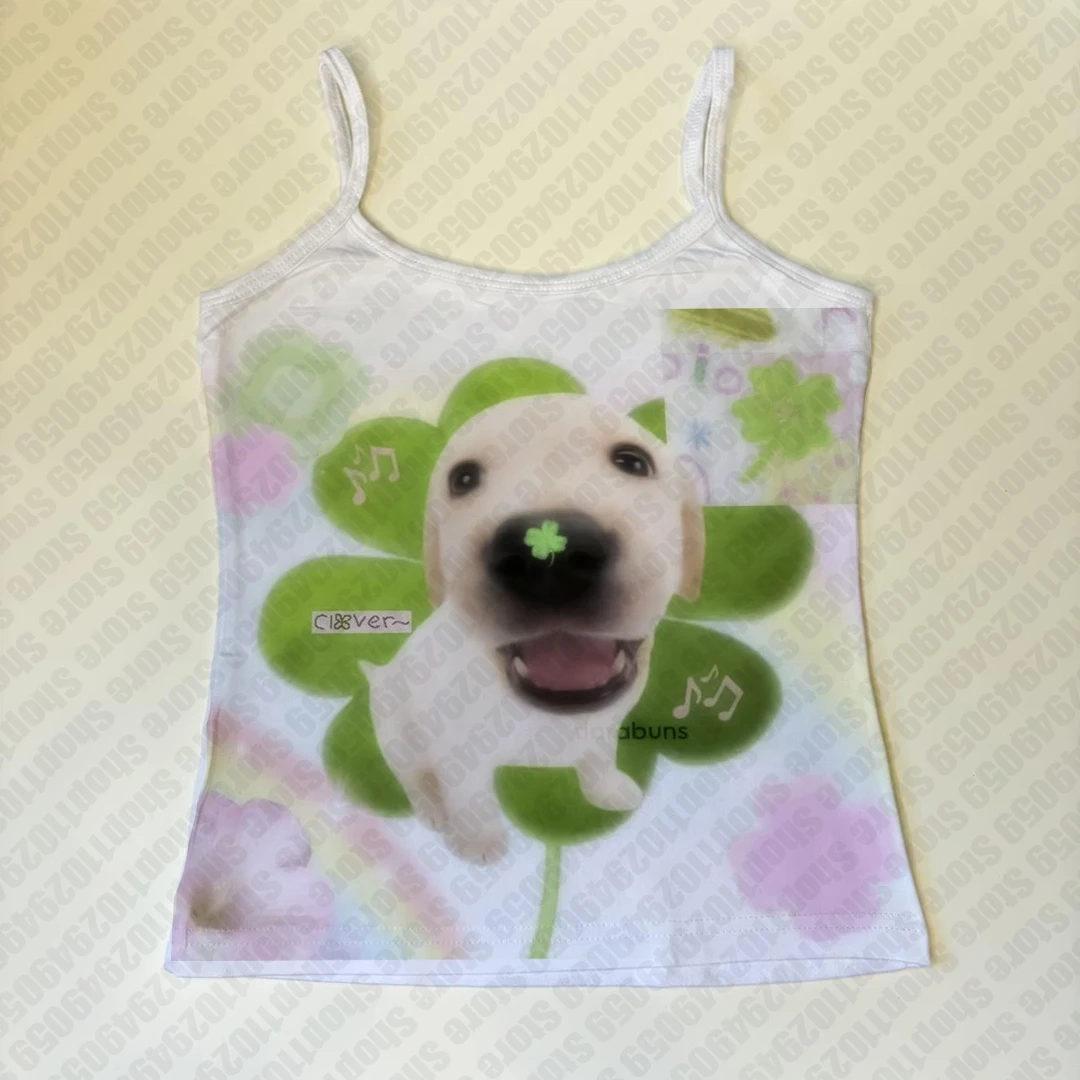 Y2k نمط خمر الفتيات القوطية Fairycore مشد الجرونج تانك قطعة واحدة طباعة أكمام المرأة الشرير المحاصيل تانك القمم 2000s ايمو الفتيات