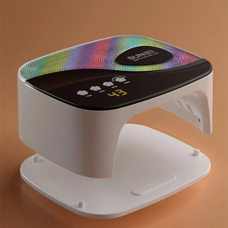 288W UV LEDネイルランプ、ジェルネイル用ネイルドライヤー、4段階タイマー硬化ランプ、プロ用ネイルライト、45個のUVビーズと自動センサー