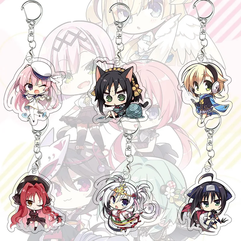

Yuzusoft Galgame Acrylic Keychain Ayanase Mikasa Chibi Character Bag Pendant Nanami Ariwara Mayu Shikibe Anime Key Ring Gift