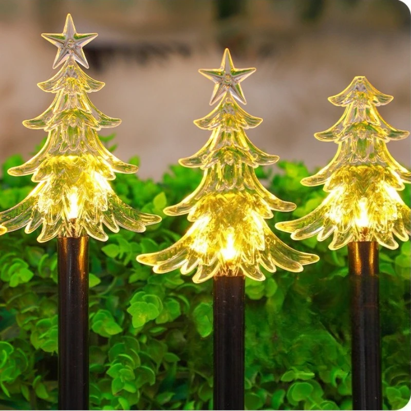 

Solar Powered Star Christmas Tree Lights Outdoor Solar Decorative Lawn Lamp Stake Light for Garden/Yard/Pathway Atmosphere Light