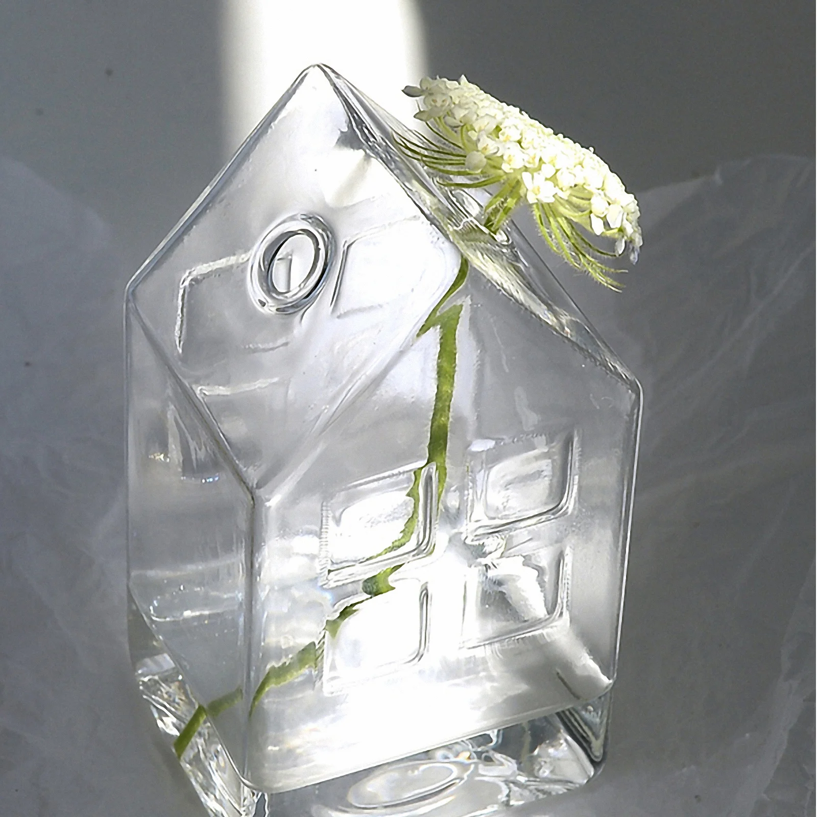 

1Pcs Glass Flower Vase House Shaped Design Premium Borosilicate Glass for Hydroponics Plants Desktop Decor Living Room Bedroom