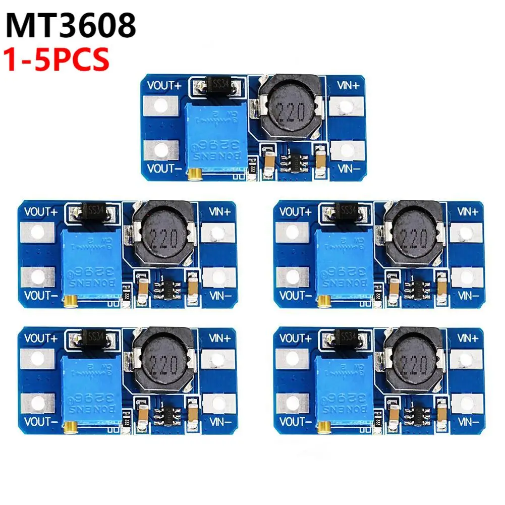 4PCS MT3608 DC-DC Step Up Converter Voltage Regulator 2-24V To 5-28V Booster Power Supply Module Boost Step-up Board MAX output