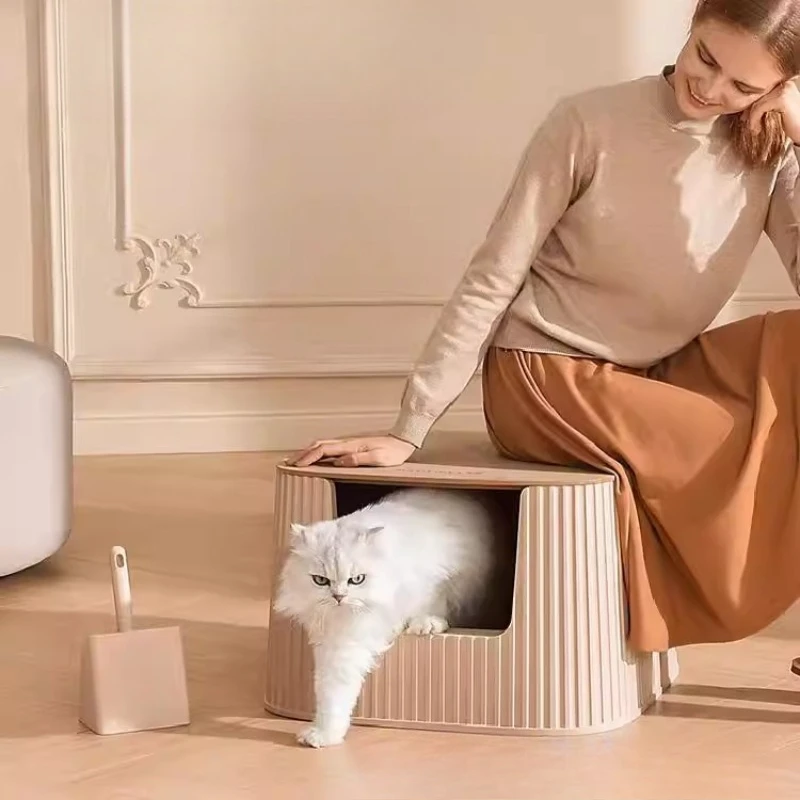 

Sandbox Closed cat Litter Box Plastic Hiding cat Litter Box Self-Cleaning Toilet Accessories Areneros Para Gatos Home Items