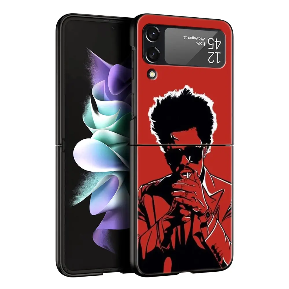 Phone Case for Samsung Galaxy Z Flip 3 4 5 6 Folding Shell For Samsung Z Flip4 Flip5 PC Hard Cover The Weeknd Minimalist Poster