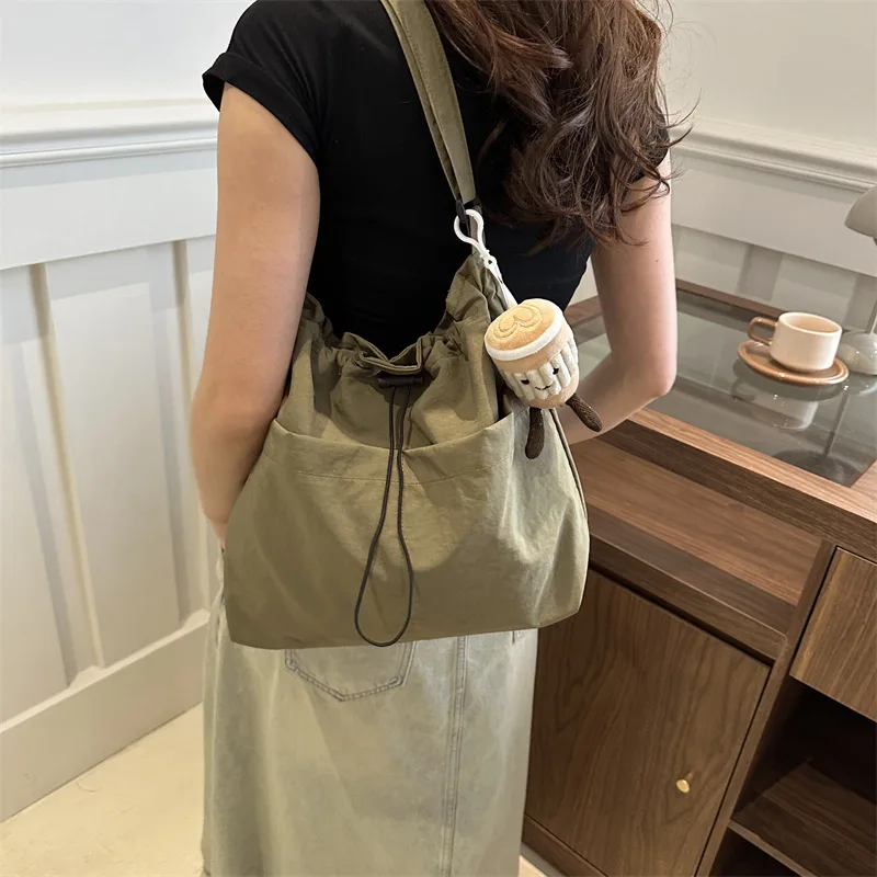 Nuevo Bolso de Hombro Plegable de Gran Capacidad, Impermeable, de Nailon, con Cordón, para Viajes y Ocio, Tipo Bandolera