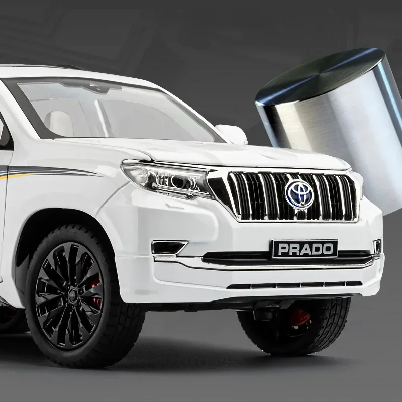 

1/18 Toyota Prado Land Cruiser SUV Alloy Car Model Diecasts Metal Off-road Vehicles Car Model Sound and Light Childrens Toy Gift