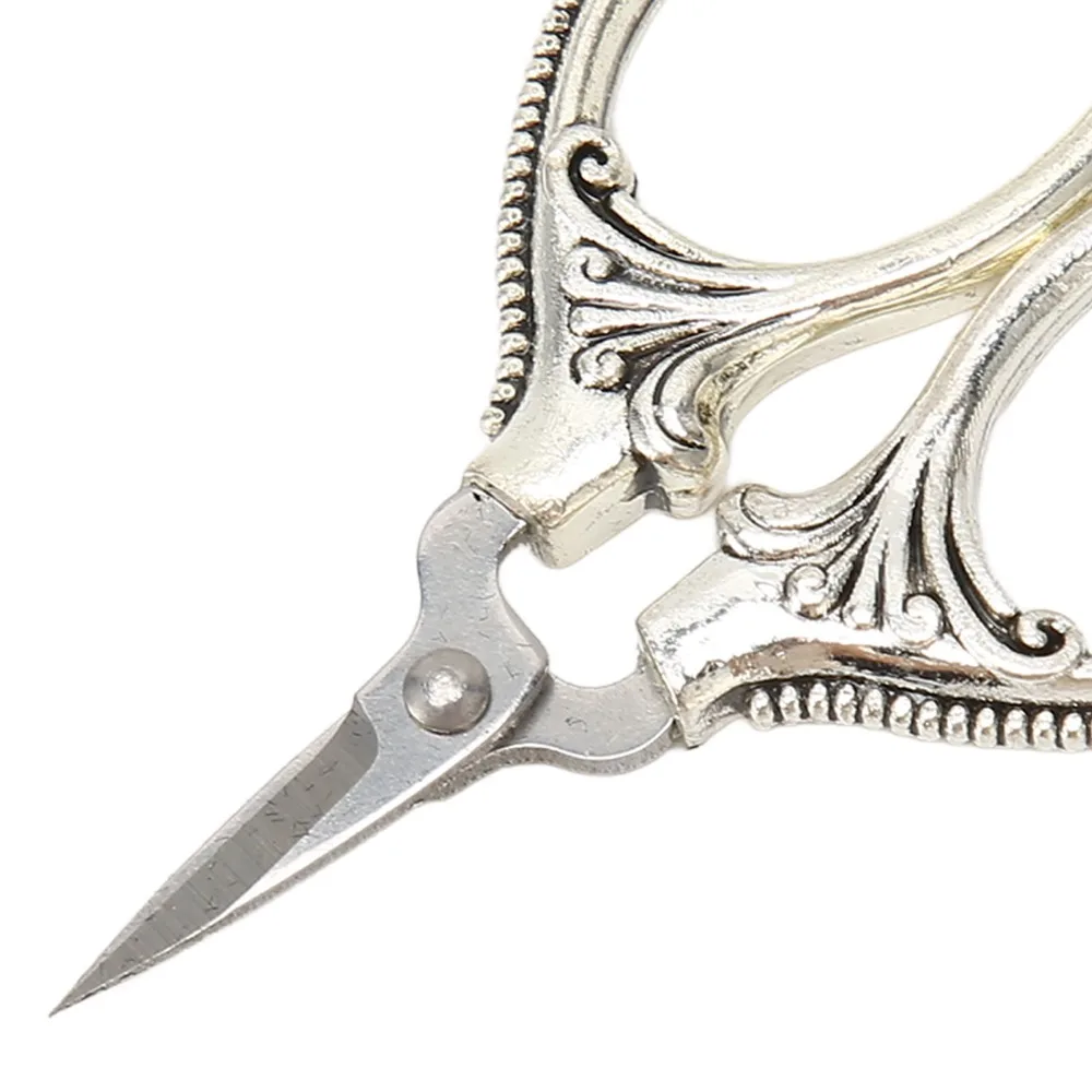 Vintage Stainless Steel Embroidery Scissors Antique Silver Antique Copper Sewing Scissors Cross Stitches Scissors Crafting - view 5