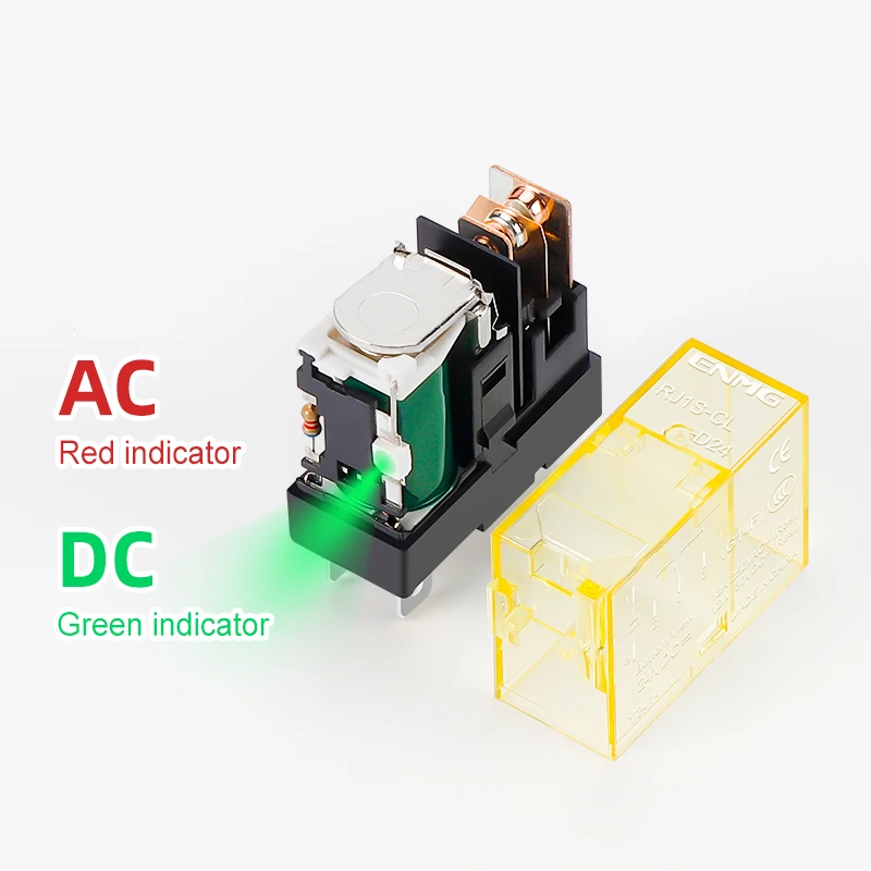 ENMG Small intermediate relay RJ1S/RJ2S-CL 1N1O 2N2O 8A 12A DC24V AC220V with light Illuminated structure high volume conductive