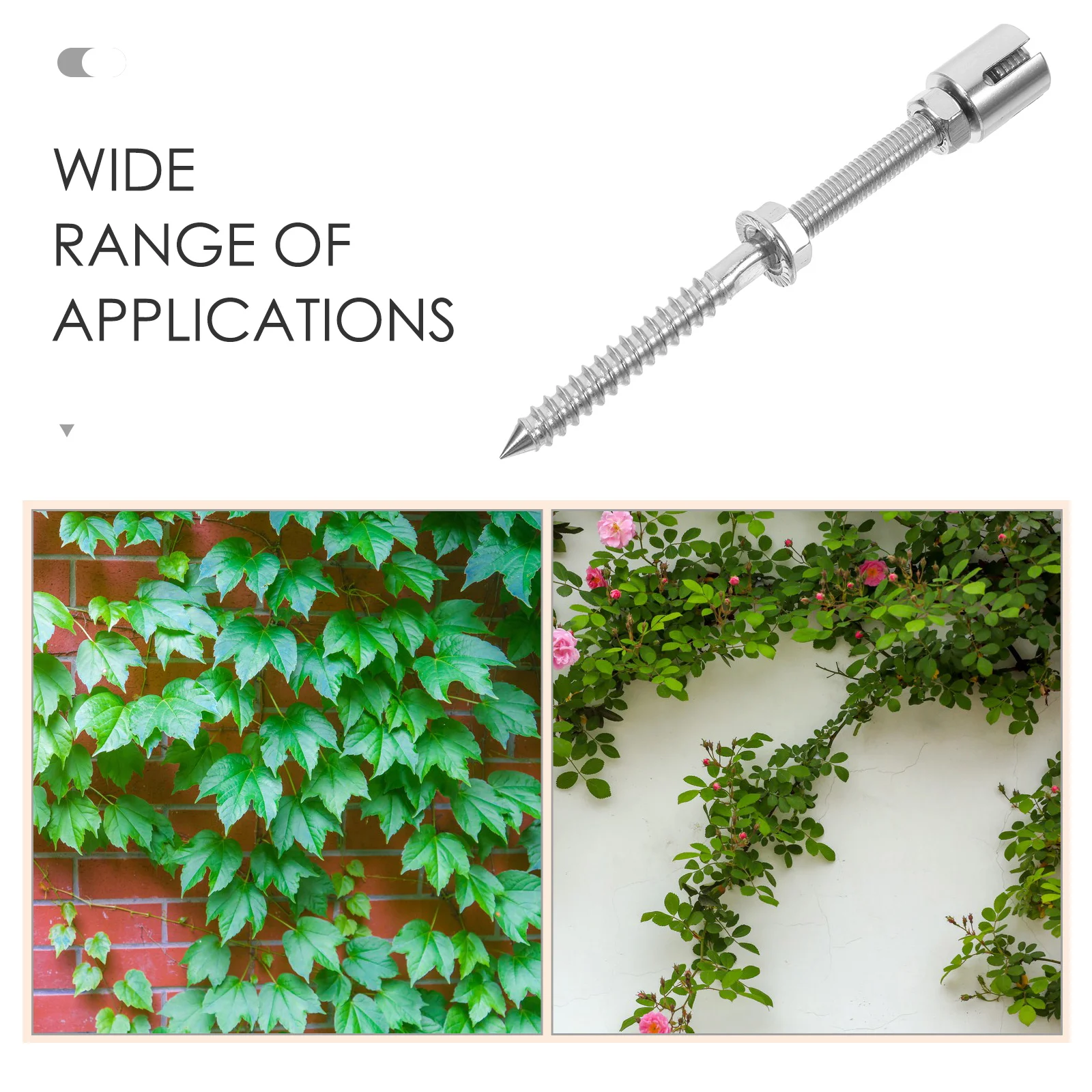 Wire Rope Clamp Wall Trellis Screw Arched Metal to Climb Stainless Steel Houseplant Chain for Climbing Plants Outdoor Anchor