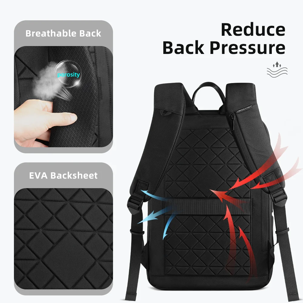 HcanKcan Mochila impermeable para ordenador portátil, mochilas de negocios de gran capacidad para hombre, mochilas de viaje para senderismo, mochila escolar, bolsa de trabajo diaria