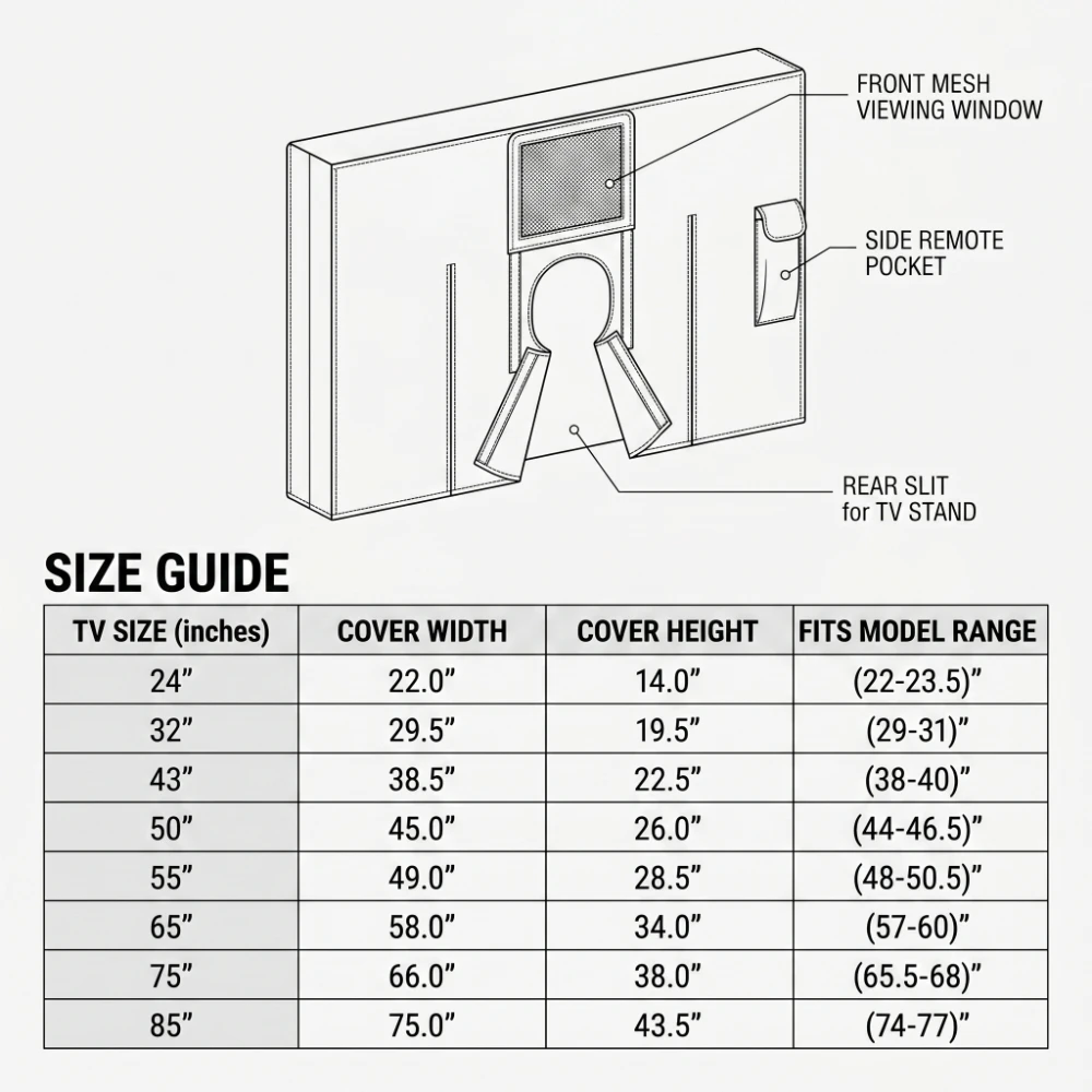 All Size Beige Outdoor TV Cover 30"40"42" 46"50"55"60"65"70"75"80" 85"  600D Weather Dust Proof for Garden Patio TV Protector view 4