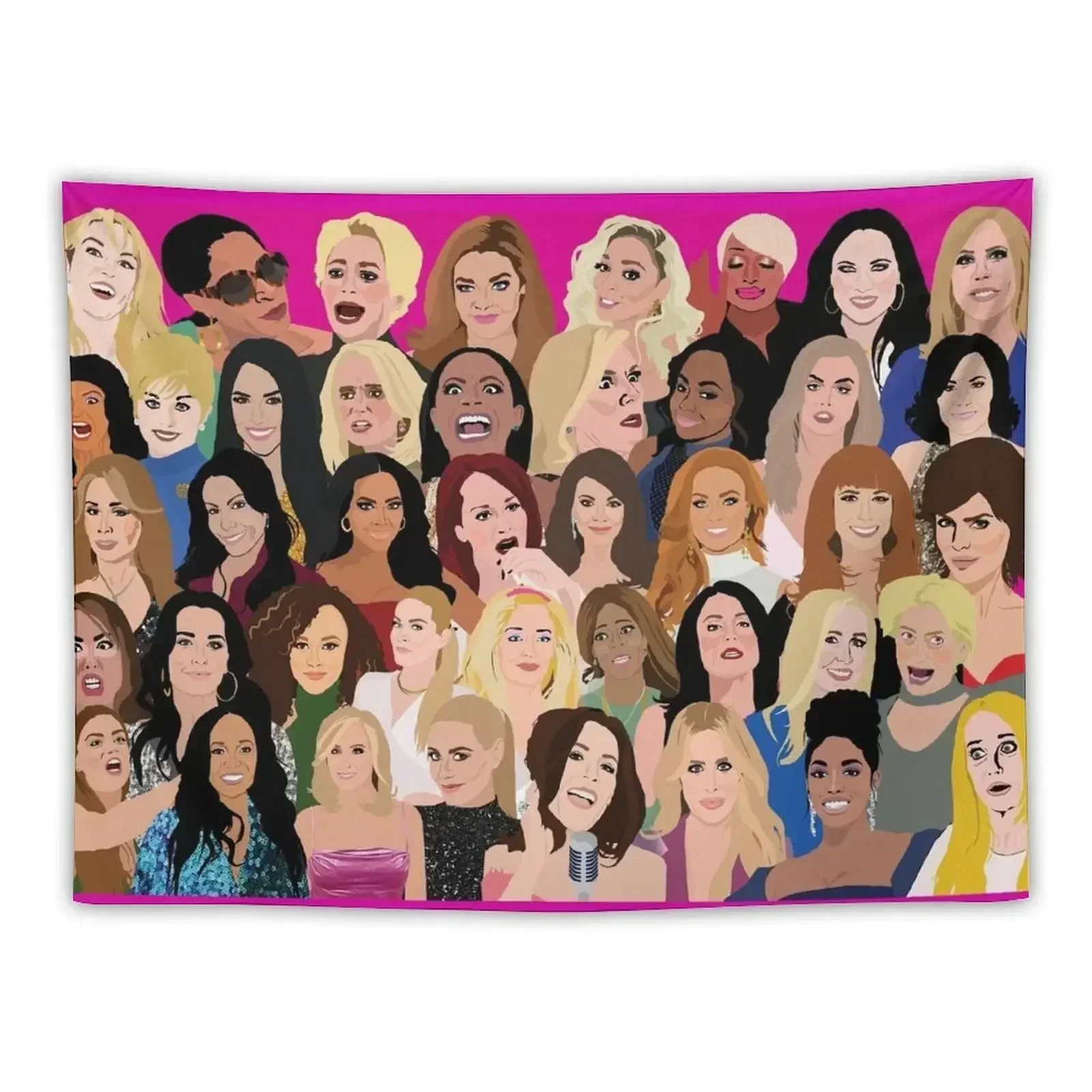 

Real Housewives Montage (RHONY, RHOBH, RHOA, RHONJ, RHOP, RHOC, RHOSLC, RHOD, VPR) Tapestry Decorative Wall Murals Tapestry