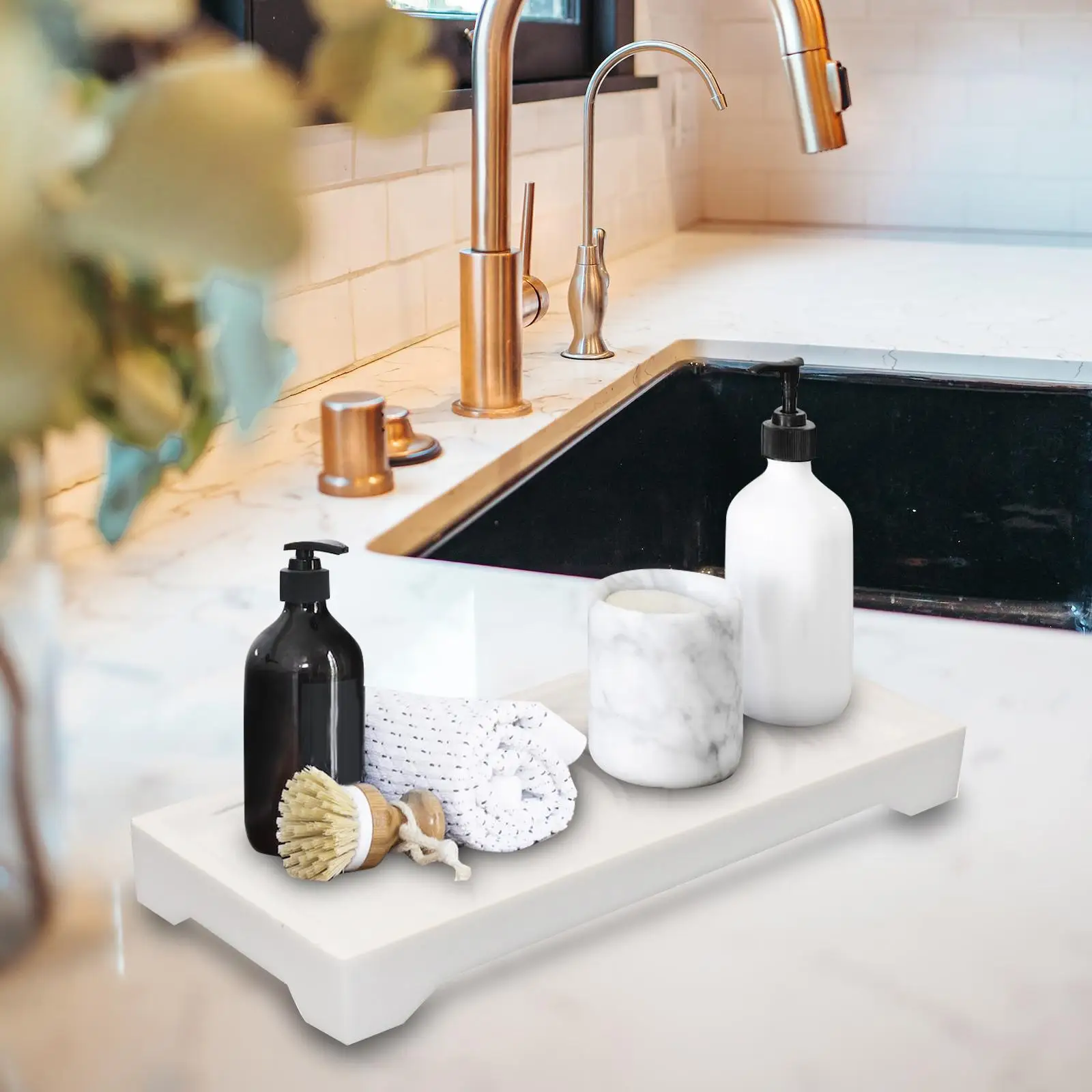

Bathroom Vanity Tray Perfume Plate Organizer Storage Tray Jewelry Holder Dish for Office Bathroom Accessories Candle Soap