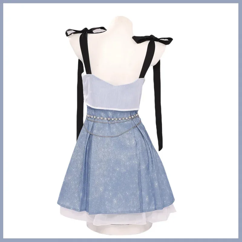 2025 aaa 애니메이션 러브 앤 딥스페이스 히로인 제인 자비에르 라파엘 코스프레 의상 블루 프린세스 드레스 가발 여성 섹시 가면 무도회 의상